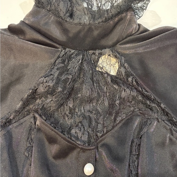 California Costume Black Lace Gothic Victorian Short Costume Dress Size Small - Picture 6 of 16